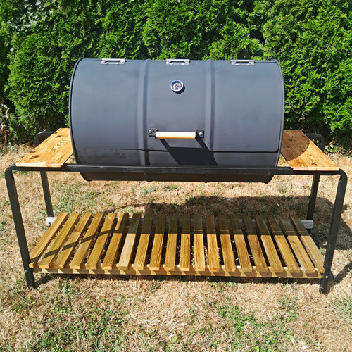 Black barrel charcoal bbq - black,