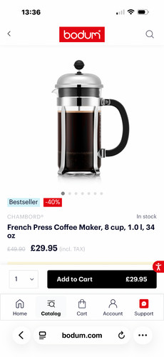 Bodum litre cup capacity - 1, 8