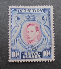 KGVI KENYA UGANDA TANGANYIKA 1938 10/- PURPLE & BLUE. SG149b.