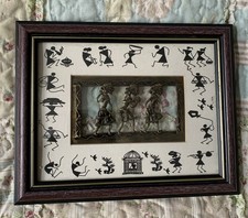 Indian Dhokra Brass & Warli Wall Art Framed & Glazed