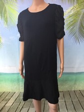 Bonprix premium selection black knit dress, Chiffon short sleeves UK 10/12 NWT