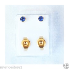 2 PACK EAR PIERCING STUDS EARRINGS STUD CERTIFIED STERILE GOLD SILVER COLOUR 3mm