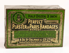 Vintage The Leicester Perfect Plaster of Paris Bandages,De St. Dalmas Tin