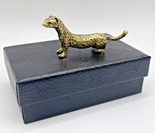 Solid brass weasel stoat - brass,