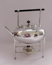 Victorian Christopher Dresser Style Spirit Kettle on Stand with Burner