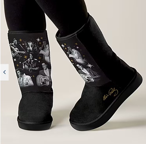 Black faux suede boots