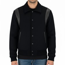 Varsity Letterman Black wool