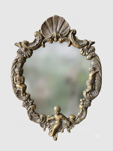 Vintage cherub wall mirror - cherub,