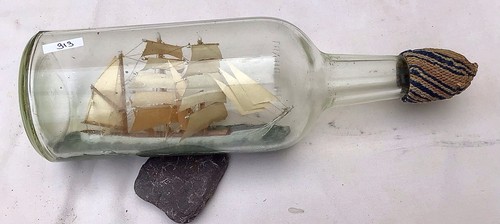 Ship bottle mast card - bottle,