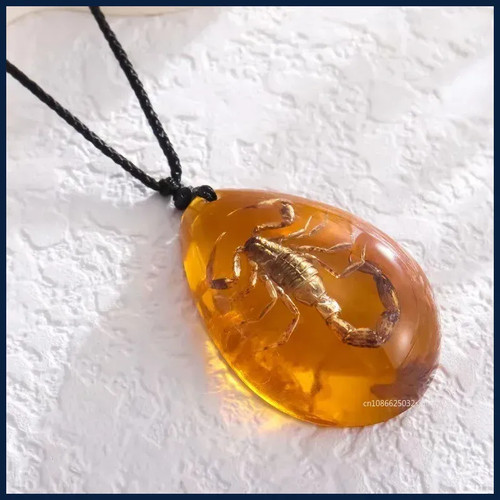 Retro amber pendant necklace - pendant,