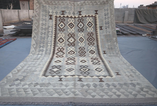 7x10 vintage afghan - vintage, beige