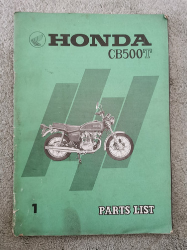 Honda cb500t parts list 1975 - cb500t,