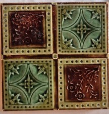 Antique majolica Campbell Tile