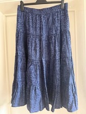 Bonmarche 18 Festival Hippy Boho Gypsy Indian Skirt Elasticated Navy Blue