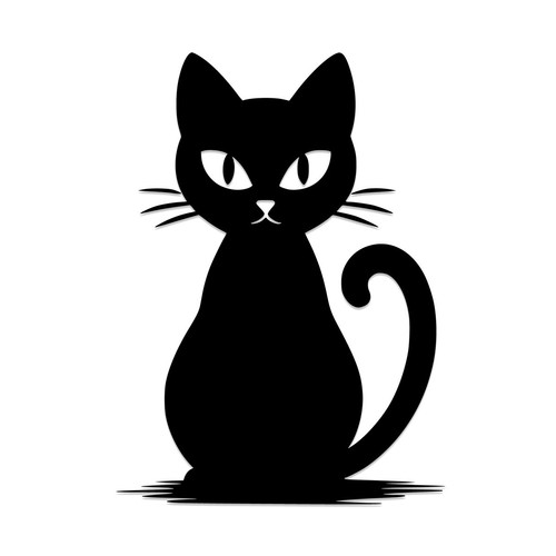 Black cat halloween - cat, decal