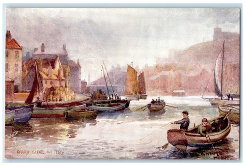 C1910 boat sailing - c1910, quay