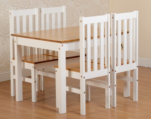 White oak lacquer dining - white,