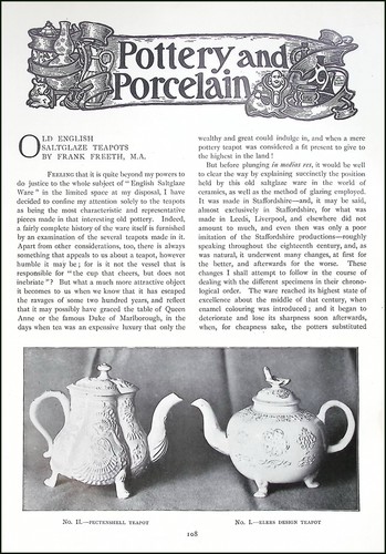 Old english saltglaze teapots - english,
