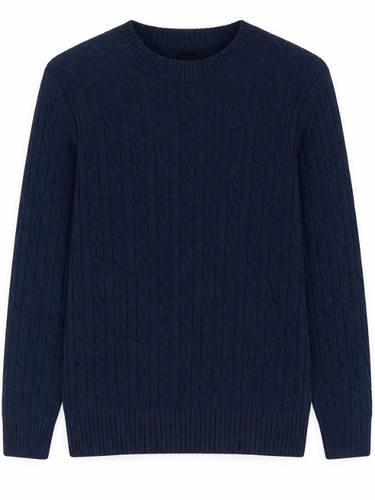 Mens cable knit jumper crew - mens,