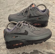 Nike Air Max 90 Trainers Iron Grey Orange Size UK 4 DD3040-001 
