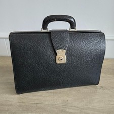 Black vintage Lawyers / Doctors Briefcase Gladstone Bag