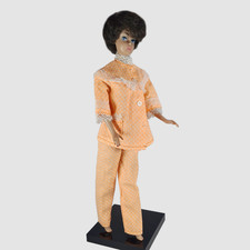 JCPenney Vintage Barbie Orange Polka-Dot Pyjamas w/ Lace Trim 1968