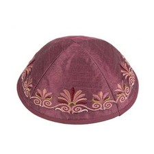 Kippah Embroidered Waves Pink