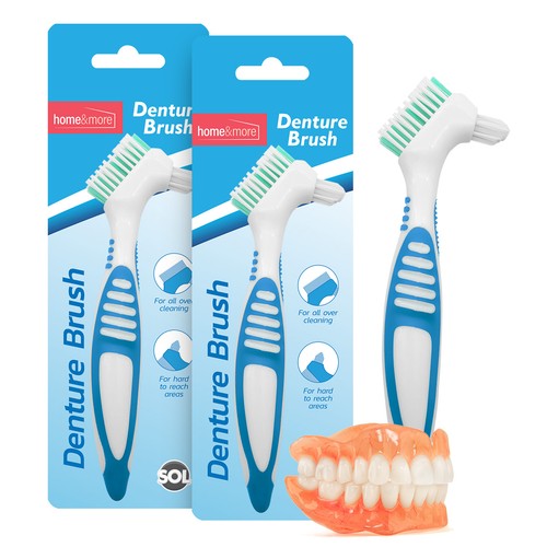 2pk denture brush - 2pk, cleaner