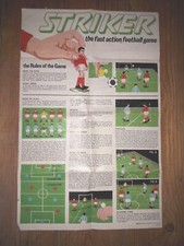 Vintage STRIKER - The Fast Action Football Game - Original Instructions Fold Out