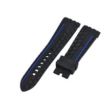 24mm Blue Line Black Rubber