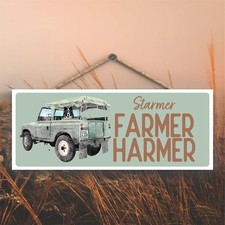 Starmer Farmer Harmer Landrover Collie Farm Giftware Wooden Hanging Plaque