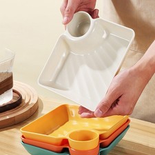 4 Pcs Plastic Food Plates