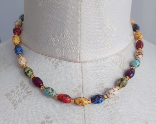 Vintage multicoloured faux - multicoloured,
