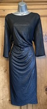 M&S Collection Black Sparkle Shimmer Party Tunic Midi Dress 20 Boho Autumnal