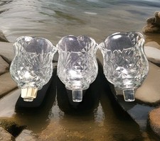 3 Clear Cut Glass Tulips Style