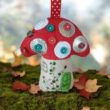 Hand Made  Toadstool CHRISTMAS Tree Decoration . Proceeds To The Stroke Assoc