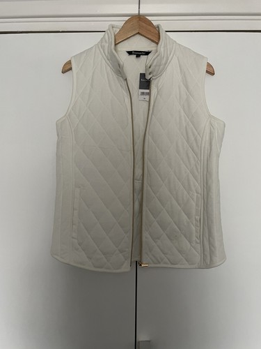 Ladies white quilted waistcoat - ladies,