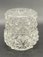 Vintage Diamond Cut Clear Glass Light Shade Austrian 13cm Tall