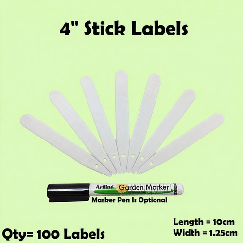 100 plant labels white - 100,