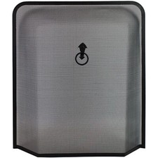 SINGLE PANEL FIRE SCREEN STEEL MESH GUARD SPARK SAFETY FIREPLACE COVER BLACK