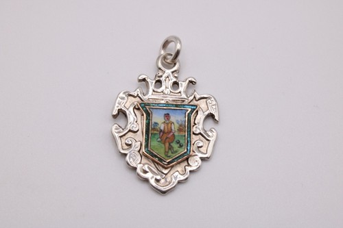 Antique silver enamel bowling