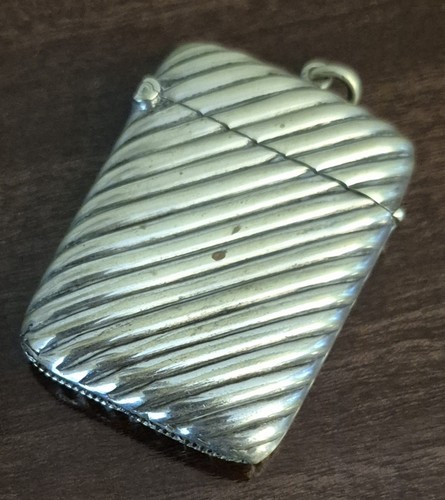 Antique silver plated vesta - antique,