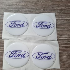 Ford Gel Badge Overlays White & Blue 60mm
