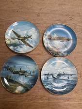 Classic RAF Aircraft By Melvin Buckley Danbury Mint 4 Plates Spitfire Hurricane