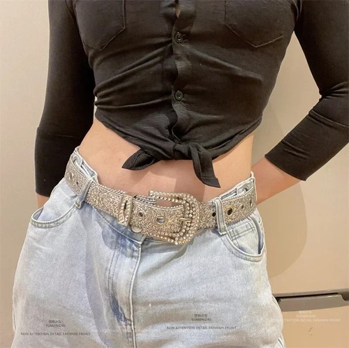 Elegant rhinestone waist belt - elegant,