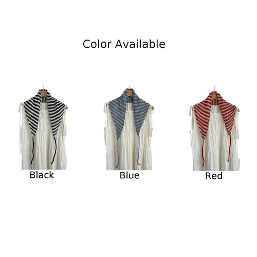 Striped korean triangle scarf - korean,