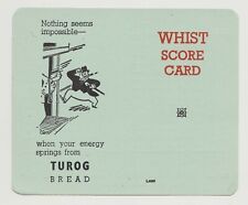Vintage circa 50s Whist Scorecard  Turog Bread Albatross Flour