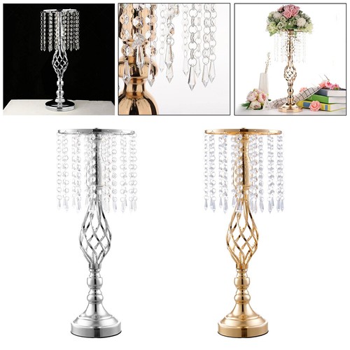 54cm tall crystal metal - metal, flower