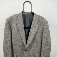 DUNN & CO GREY TWEED 100% WOOL BUTTON-UP BLAZER JACKET SIZE 41 REGULAR 44" CHEST