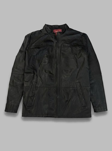 Vintage 90s black real leather - 90s,